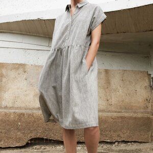 Eve Gravel Linen Shirt Dress
